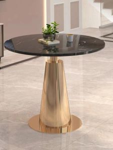 Accessible Luxury Stone Plate Tea Table Modern Minimalist Sales Office Hall Reception round Table Milk Tea Coffee Shop Balcony Small round Table New