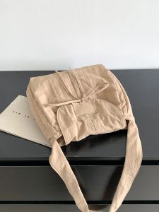 Vintage Flap Nylon Bow Crossbody Bag Large Autumn New Student Commuter Shoulder Bag Winter Solid Colour Simple Messenger Bag