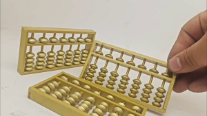 Mini Gold Abacus Kids Math Toy Counting Tool & Ornament 7-Rod Arithmetic Beads Grab Ceremony Gift Decor