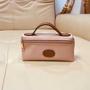Mini Handheld Nylon Cosmetic Bag Waterproof Wallet Coin Washing Bag Portable Toiletry Pouch Soft Square Bag for Youth Leisure