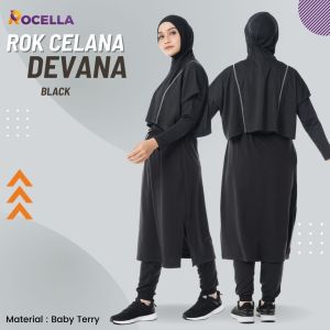 Rok Celana Olahraga Devana Rocella | Rok Celana Panjang Perempuan Muslimah Bahan Baby Terry Lembut Adem | Rok Olahraga Wanita Muslim Sepeda Senam Lari Rocela