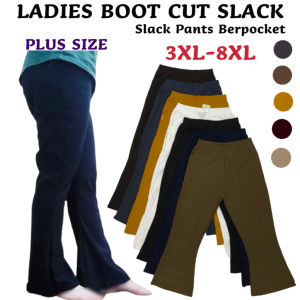 Plus Size 3XL-8XL Palazzo Pant Seluar Bergetah Poket Seluar Palazzo Seluar Bootcut Cotton Spandex