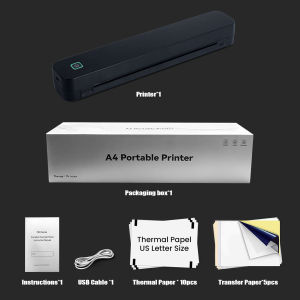 Wireless Portable 8-Inch Thermal Tattoo Printer Includes Transfer Sheets - for Smartphones PCs Home Travel Office & Creative