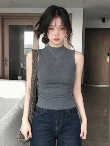 CHOEFULYN | Áo Knit Elegance Đỏ Không Tay Ôm Sát