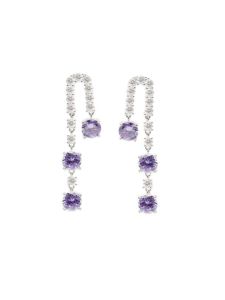 Monet Purple Earrings 925 Silver Studs Womens Fashion Jewelry Full of Diamonds Sparkling High-End Dangle Earrings