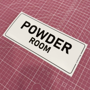 Powder Room. Guest Bathroom. Premium Sticker Sign Notice Signage Big Small Label.