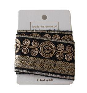 Cottontime ผ้าอัปปีชีฟลอสซ์ลูกปัดทองสไตล์ย้อนยุค ผ้าอัปปีชีประดับขอบลูกปัด เครื่องประดับตกแต่งสำหรับบ้าน