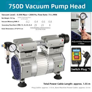 KEDINI | Industrial Vacuum Pump High Flow Adjustable 1.5L