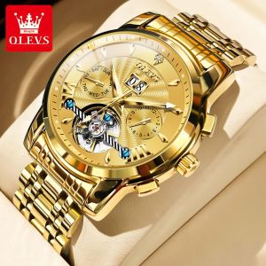 OLEVS | OLEVS 9965 Đồng Hồ Cơ Tự Động Phát Sáng Cho Nam Tourbillon Mặt Số Hiển Thị Lịch Kép Thép Không Gỉ Chống Sốc