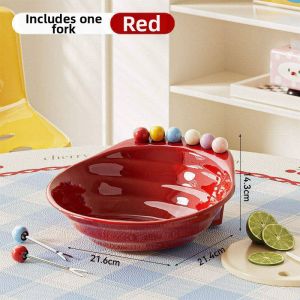 Colorful Attractive Fruit Plate with Fork