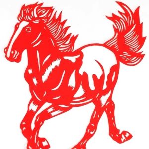 Traditional Chinese Zodiac Horse Paper Cut Wall Sticker Hollow out Decal Cartoon Horse Successful Horse Non-Drying Glue
