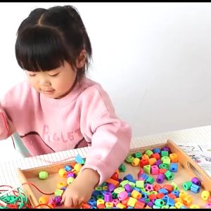 50 Pcs Kids String Beads Toy Rope Threading Toys Montessori Fine Motor Skill Children Concentration Early Education