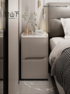 ZHUSHANXIA | Luxurious Slim Nightstand Real Wood Mini Storage Cabinet