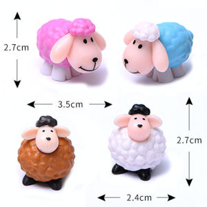 4pc Small Dog Puppy Bear Sheep Animal Decoration Pvc Craft Miniature Figure Tiny for Bonsai Microlandscape Fairy Garden Decor