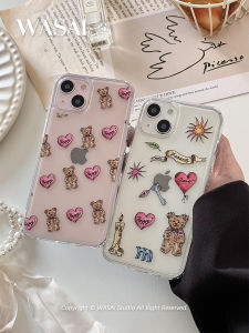 เคสโทรศัพท์แบบน่ารักสำหรับผู้หญิง Wasai Bear Magnetic ใส ทนทาน ทนทานต่อการตกหล่น ทนทานต่อการกระแทก ทนทานต่อรอยขีดข่วน ทนทานต่อรอยขีดข่วน