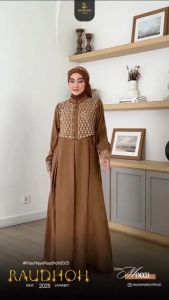 Shabira Couple Mom And Kids Bahan Ceruty Babydoll Full Puring Mix Tile Brukat Gamis Busui Friendly