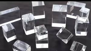 Khối Pha Lê Trong Suốt Tinh Xảo Khắc Laser 3D Quà Lưu Niệm Đồ Thủ Công Bằng Pha Lê Mặt Phẳng Để Khắc Chữ Tùy Chỉnh Làm Quà Tặng