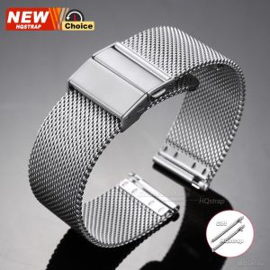 New 0.6mesh Milanese Strap 16/18/20/22mm Universal Watch Band for DW Stainless Steel Bracelet Metal Folding Buckle Quick Release