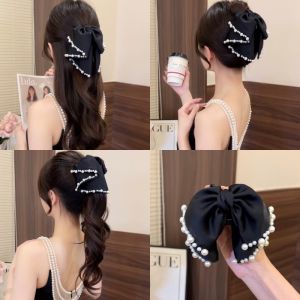 Elegant French Style Butterfly Knot Hair Clip Womens Accessory Versatile Hair Jewelry Hepburn Inspiration Fashionable Hairpin