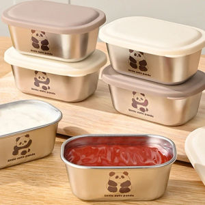 Dizoey Mini Bento Box Portable Food Container with Silicone Lids Metal Food Storage Box Space Saving Toddler Snack Fruit Containers