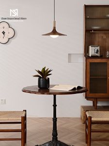 MOYU | Vintage Walnut & Brass Designer Creative Three-head Chandelier