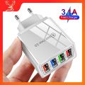 Charger Fast CHARGER TRAVEL ADAPTOR COLOKAN USB 4 PORT 5V 4 Port 3.1A Pengisi Daya Ponse Port Pengisian Daya Multifungsi. 