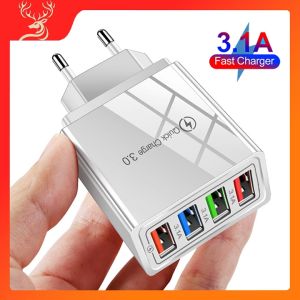 Charger Fast CHARGER TRAVEL ADAPTOR COLOKAN USB 4 PORT 5V 4 Port 3.1A Pengisi Daya Ponse Port Pengisian Daya Multifungsi