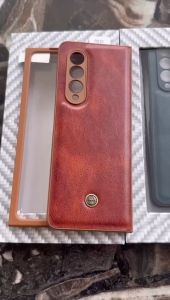 Leather Cover Samsung Galaxy Z Fold 3 / Z Fold 4 / Z Fold 5 / Z Fold 6 Hard Case PC Bumper Protec