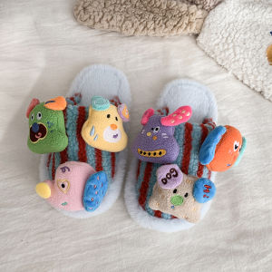 Warm Indoor Childrens Slippers Soft Sole