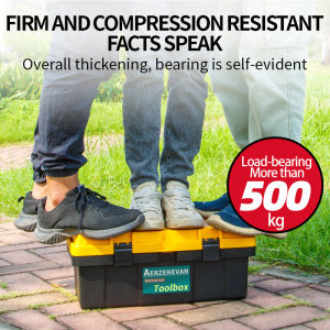 50L Heavy-Duty Industrial-Grade Explosion-Proof Toolbox 17/14 Lockable Shatterproof Wear-Resistant with 100kg Load Capacity