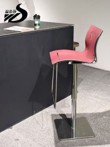 Modern Minimalist Italian Style Bar Stool Adjustable Height Island Bar Chair Villa Pub Furniture Stainless Steel Rotatable