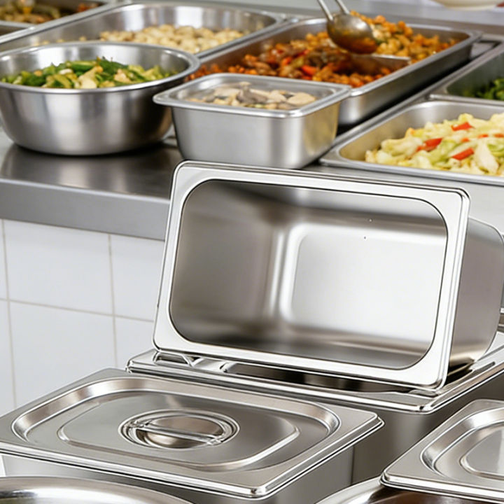 Stackable Stainless Container Stainless Steel Thick Fraction Tray Stackable Food Storage Container ...