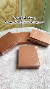 Bộ cọ trang điểm set 5 cọ trang điểm cá nhân kèm hộp đựng có gương nhỏ gọn tiện dụng