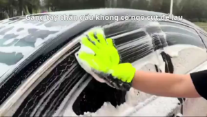 Găng tay năm ngón rửa xe/Găng Tay Rửa Xe Siêu Sợi Microfiber - Hút Nước Cực Tốt - Làm Sạch Không Vết Xước - Chống Trượt Đa Năng Cho Ô Tô và Xe Máy (2 Mặt Nhập Khẩu)