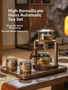 CRISTALGLASS | Automatic Magnetic Glass Tea Set High-end