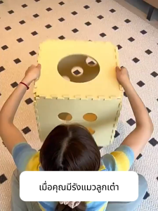 Maiyilai ที่นอนแมว ถอดออกได้ รูปลูกเต๋า รู้สึก รังแมว 3ใน1 ของเล่นแมว DIY บ้านแมว ถ้ำแมว อุโมงค์แมว อุปกรณ์สัตว์เลี้ยง