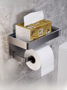 Bathroom Toilet Paper Holder European Style No Drilling Required Tissue Box Storage Rack Toilet Roll Stand Bathroom Organizer