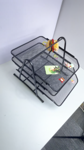 Metal Mesh File Organizer Paper Document Tray File Holder Storage Tray Desktop Organizer Magazine Case File Rack