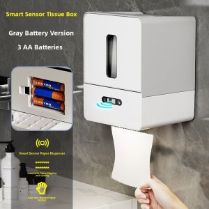 Smart Sensor Wall-Mounted Toilet Paper Holder Home Bathroom Automatic Paper Feeder Electric Roll Paper Box No-Punching Needed