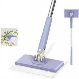 Household Indoor Quick Dry Automatic fabric clamping Mop Wet and Dry Use Strong Stick Mop Gift for Friends Family Members