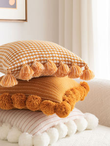 Luxurious Orange Nordic Style Pillowcase for Tatami Window Seat And Headboard without Insert Home Textile Cushion Cover