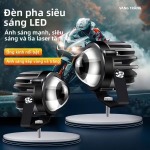 Đèn Laser Đa Năng Cho Xe Máy Đèn Pha Phụ Trợ Lái Xe Với Chùm Tia Màu Trắng Vàng Cho Xe Tải SUV UTV - Đèn Chiếu Sáng Ngoài Xe