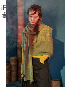 Designer Versatile Wool Knit Wrap