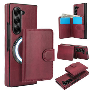 szhaiyu | Detachable 2 in 1 Magnetic Leather Card Holder Phone Case For Samsung Galaxy Z Fold 8 7 6 5 4 Ultra Shockproof Stand Cover
