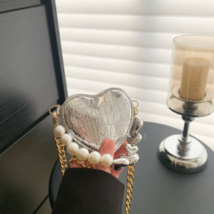 K-style Kids Bag New Arrival Mini Heart Crossbody Bag Western Style Little Girl Chain Bag Fashion Girls Satchel