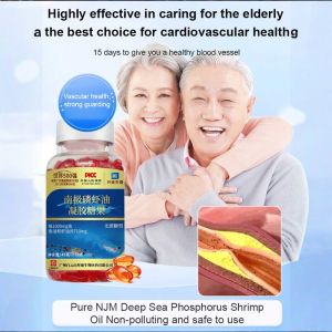 🔥Hot Sell🔥[Healthy Blood Vessels in 15 Days] Antarctic Krill Oil Capsules 60 Capsules of Astaxanthin Lecithin Krill Oil Antarctic Krill Oil Nanji Astaxanthin Oil Capsules One Bydo Health Supplements黄金磷虾油