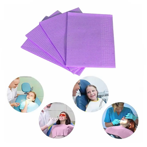 125 Pcs Dental Bibs – Disposable Absorbent Oral Care Napkins for Braces l Dental Supplies Clinic Use 3ply