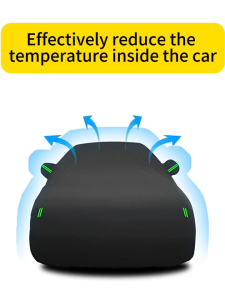 Black Car Cover Outdoor Protection Waterproof Shade Dustproof Scratch-Resistant Full Car Cover