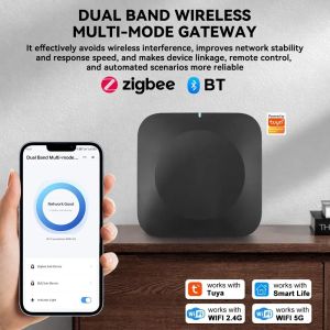 Tuya Zigbee Bluetooth Gateway 2.4G/5G WiFi Hub Local Automation 40m Range Works with Tuya Smart Life for Whole Home Control