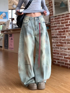 Quần Jeans Nữ Ống Rộng Cạp Cao Kiểu Dáng Cổ Điển Quần Dài Đến Sàn Kiểu Dáng Thon Gọn Quần Jeans Nữ Mùa Thu